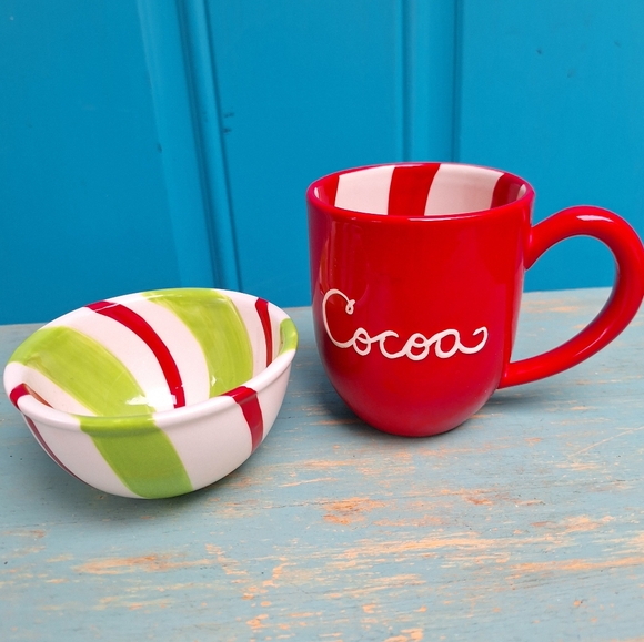 Mug & Peppermint Bowl Santas Cocoa Cup by Hallmark Holiday Christmas Candy Dish - Picture 12 of 12